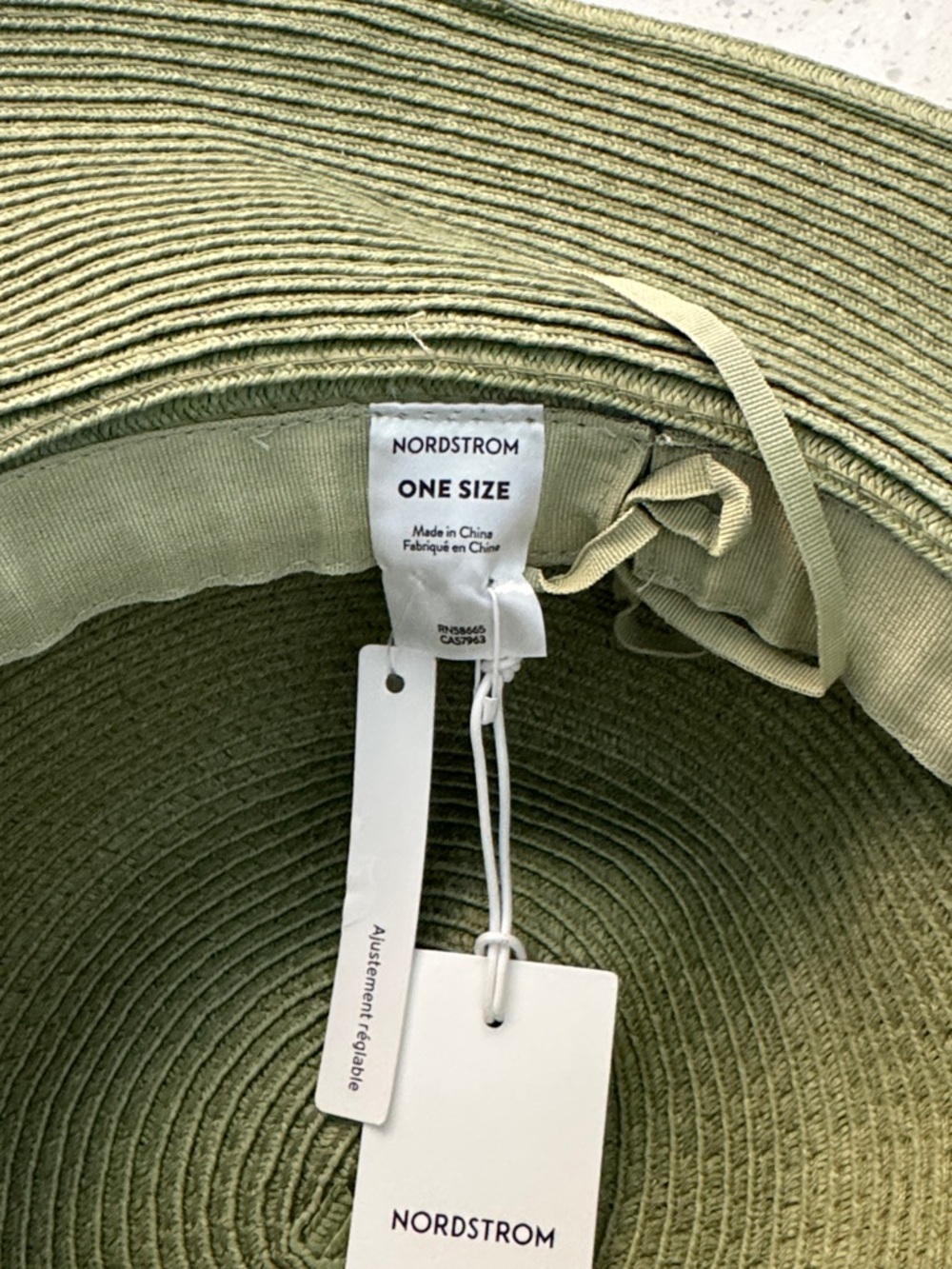 Nordstrom Olive Green Wide-Brim Knotted Sun Hat - Picture 2 of 5